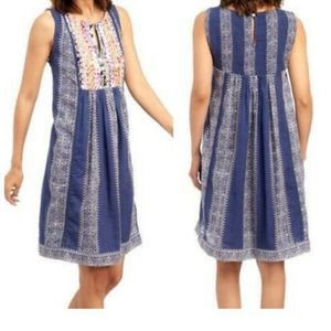 Philosophy Embellished Boho Shift Dress Blue 
